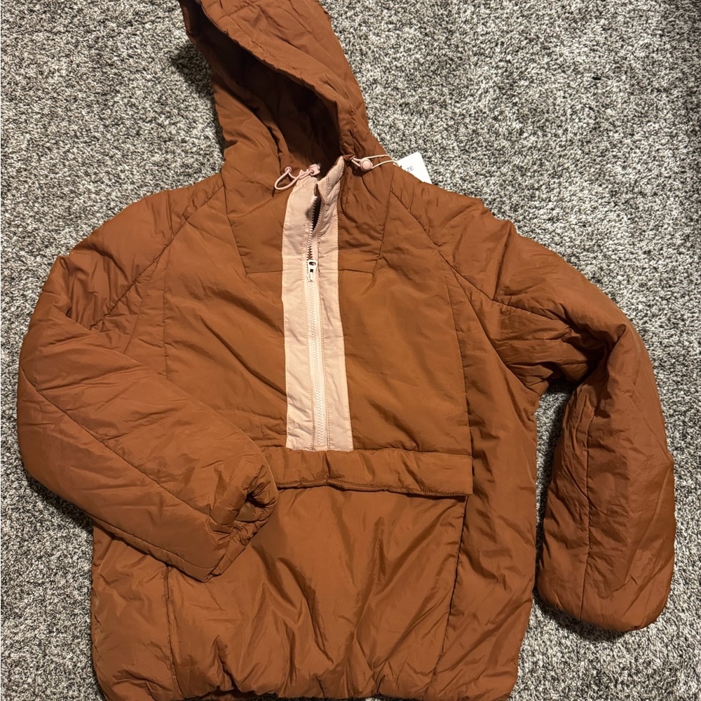Brand New Brown Quilted Hooded Jacket